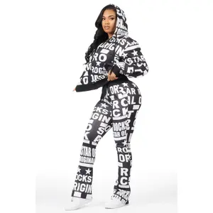 Rikelle Black Printed Track Set