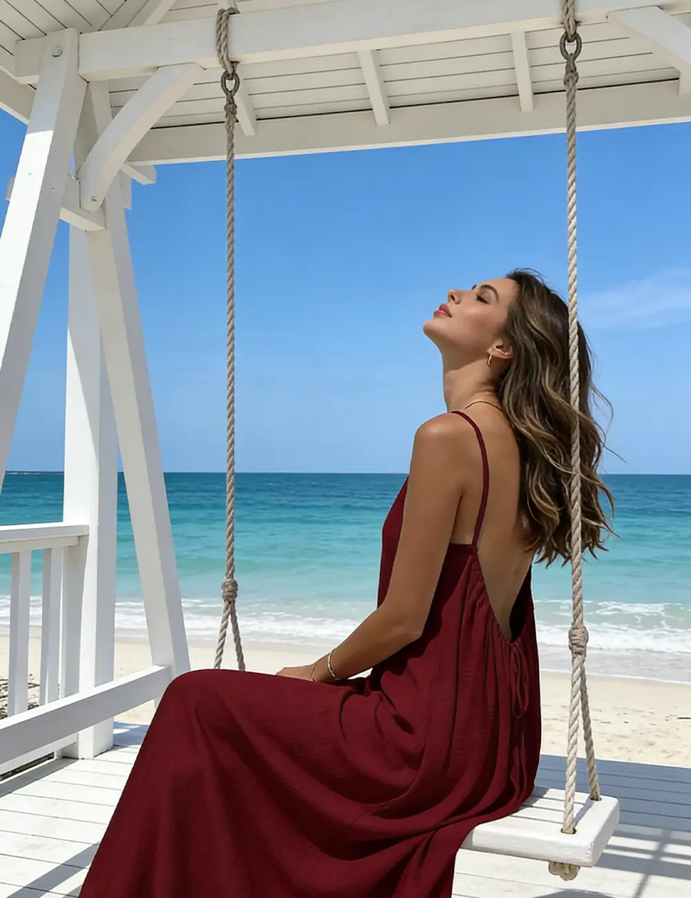 Spaghetti Strap Dress, Spaghetti Strap Dresses for Women, Women's Solid  Color Backless Cami Dress, Casual Sleeveless Dress for Summer, Ladies  Clothes for Beach Holiday Vacation - TikTok Shop
