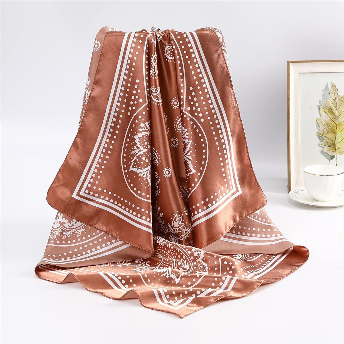 4PCS/Set 35'' Printed Square Head Scarf Neck Scarves for Women Silk Like Hair Kerchief Bandanas Neck Scarf Sleeping Head Wraps Hair Band Headscarf Female Hair Accessories 4PCS/Set 35'' Printed Square Head Scarf Neck Scarves for Women Silk Like Hair Kerchief Bandanas Neck Scarf Sleeping Head Wraps Hair Band Headscarf Female Hair Accessories