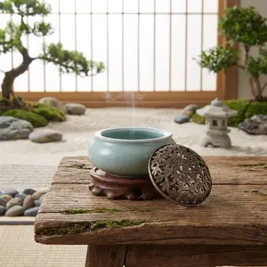 Zen Tripod Celadon Incense Burner