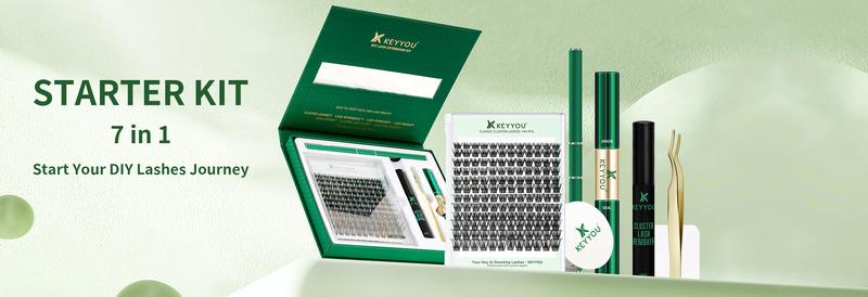 KEYYOU DIY Cluster Lashes Volume Waterproof Long-Lasting Lash Extension D Curl 8-18MIX Eyelash Extensions Cosmetic Makeup TikTok Shop FebruaryFaves
