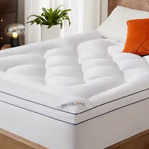 SpringGlowUp【BEDLORE】Cooling Breathable Mattress Topper, Chinese Knot Pattern, Extra Thick for Ultimate Pressure Relief Pillow-Top Design for Plush Comfort – Soft, Luxury Feel with Deep Pockets (Fits 6–18 Inches) for Home, Bedroom, or Guest Room