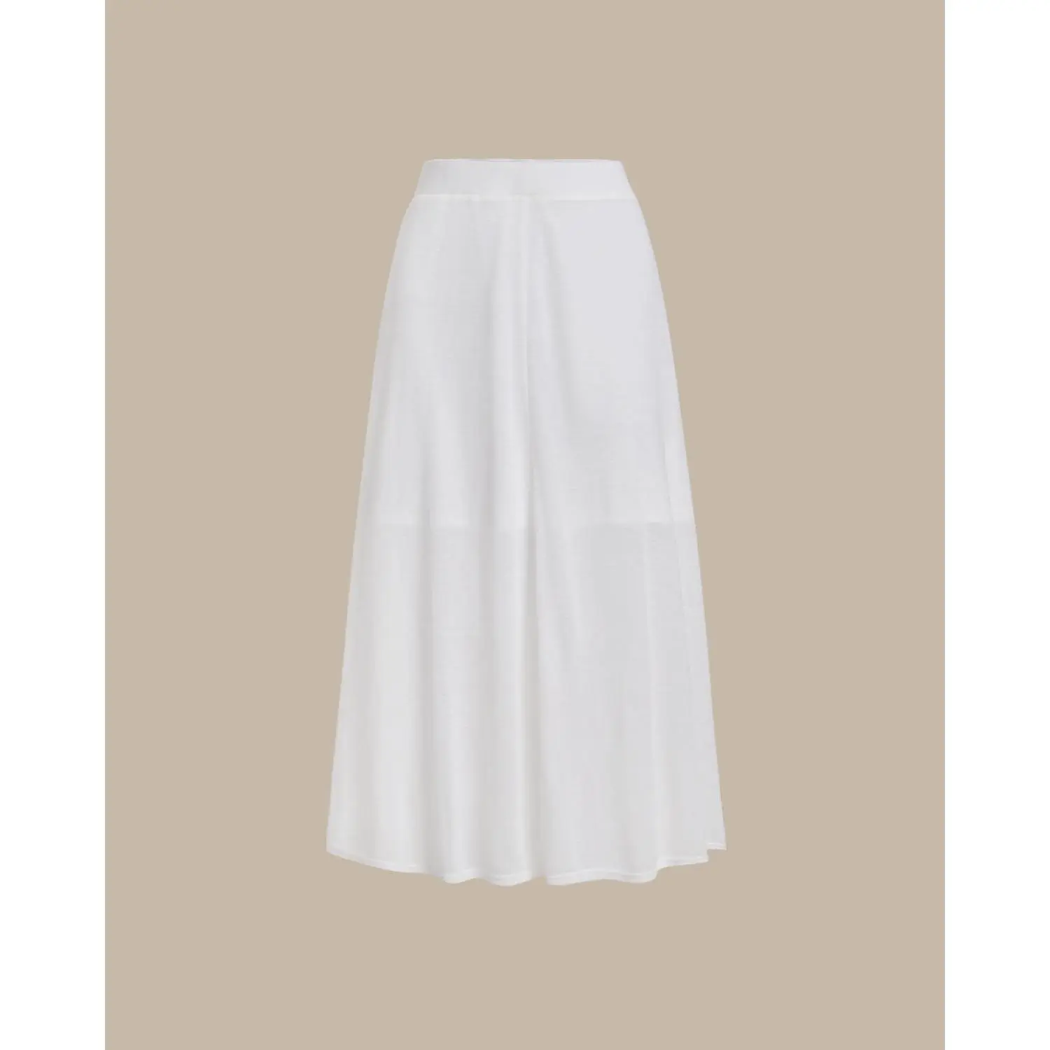 RIHOAS Women's Solid Straight-Fit Medium-Stretch Polyester Midi Skirt - Elastic Waist, Premium Fabric, Basic Business Office Wear