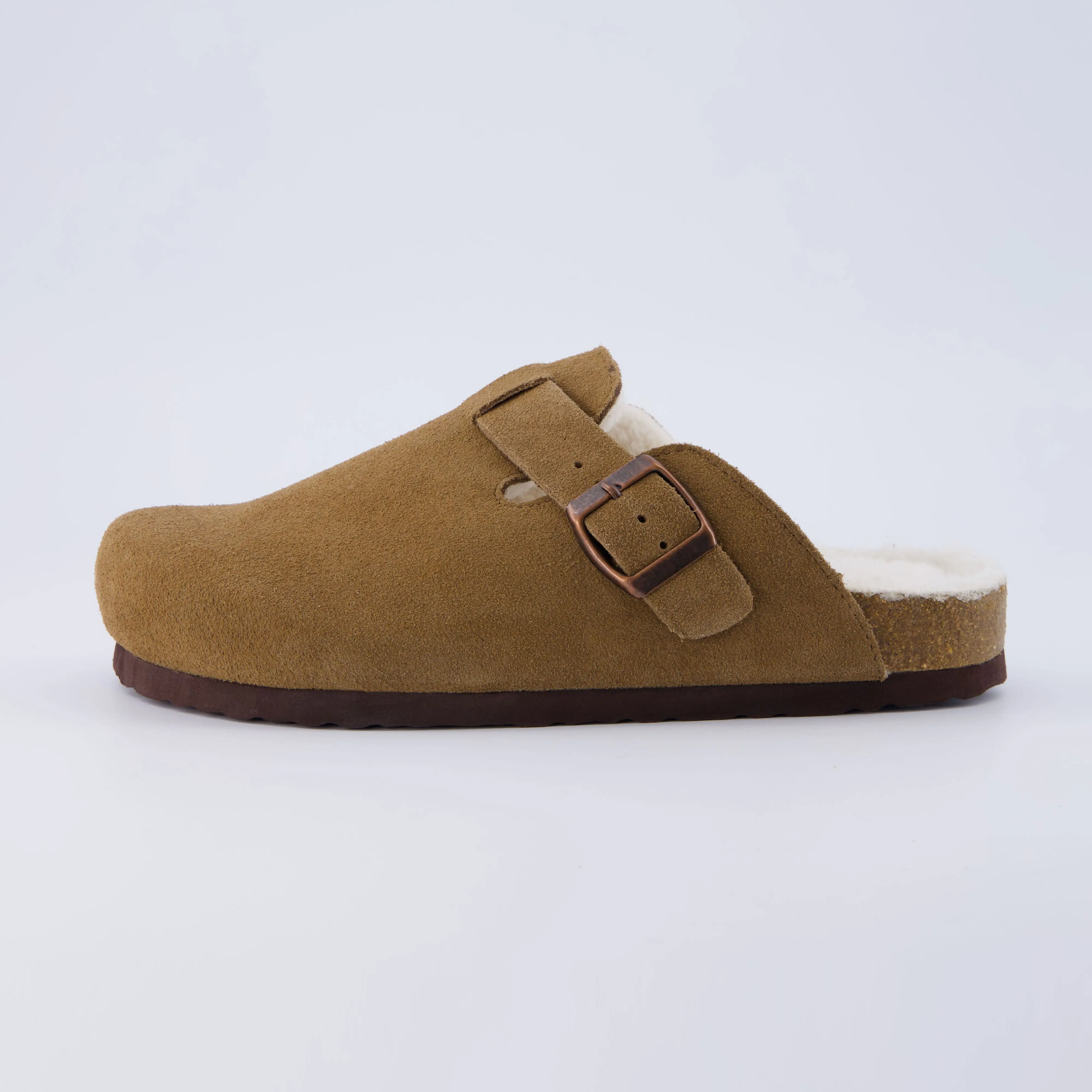 Cushionaire Hana Genuine Suede Fur Lined Cozy Clogs for Women | Classic Leather Mules with Soft Faux Fur Lining | Ultra Comfortable Soft Footbed Clogs with Supportive Insole | Flexible Outsole Casual Clogs for Everyday Walking | Stylish Clog Mule Design