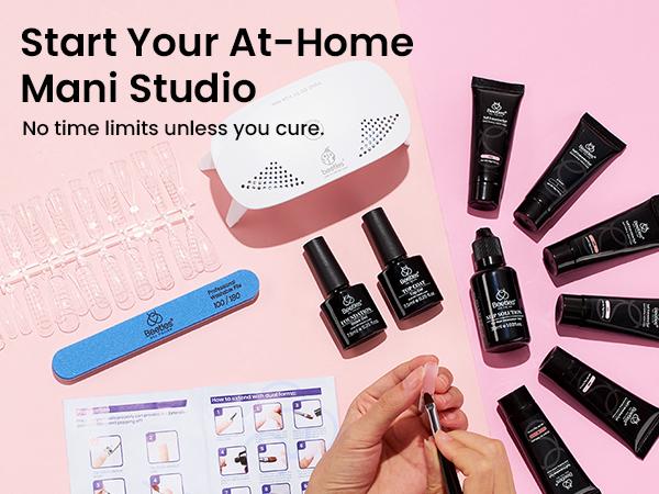 Beetles Poly Nail Gel Kit Starter Kit-6 Colors Clear Nude Brown Neutral Colors All In One Kit Poly Nail Extension Gel Set Builder Hybrid Jelly Gel with Base Top Coat Gift for Women Manicure