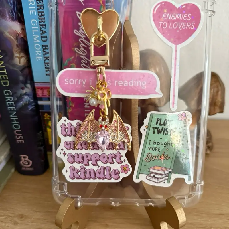 Bat E-Reader/Phone Charm, Bookish Accessory, Gift for Book Lover, Kindle Charm, E-Reader Gift, Phone Jewelry, Kobo Charm, Vampire Romance