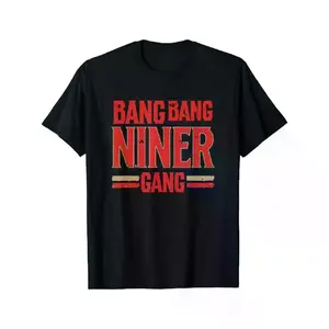 Trend Niner Football Gang T-Shirt Funny Graphic Tee for Men Classic Fit Soft Combed Ring Spun Fabric Durable Double Needle Stitching Short Sleeve Summer Medium Length