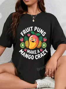 100% Cotton Fruit Puns Make A Mango Crazy Tropical Silly Joke |- T-Shirt