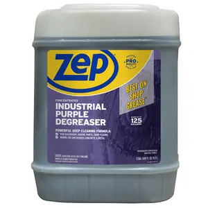 Zep Industrial Purple Solvent Degreaser - 5 Gallon  R45815 - Powerful Deep Oil, Grease, and Tar Solvent Formula Removes Adhesives and Paint Lifts Oil Stains from Concrete and Asphalt