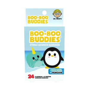 Cute Narwhal & Penguin Bandages for Kids – Waterproof Latex-Free Bandages, 24 Count