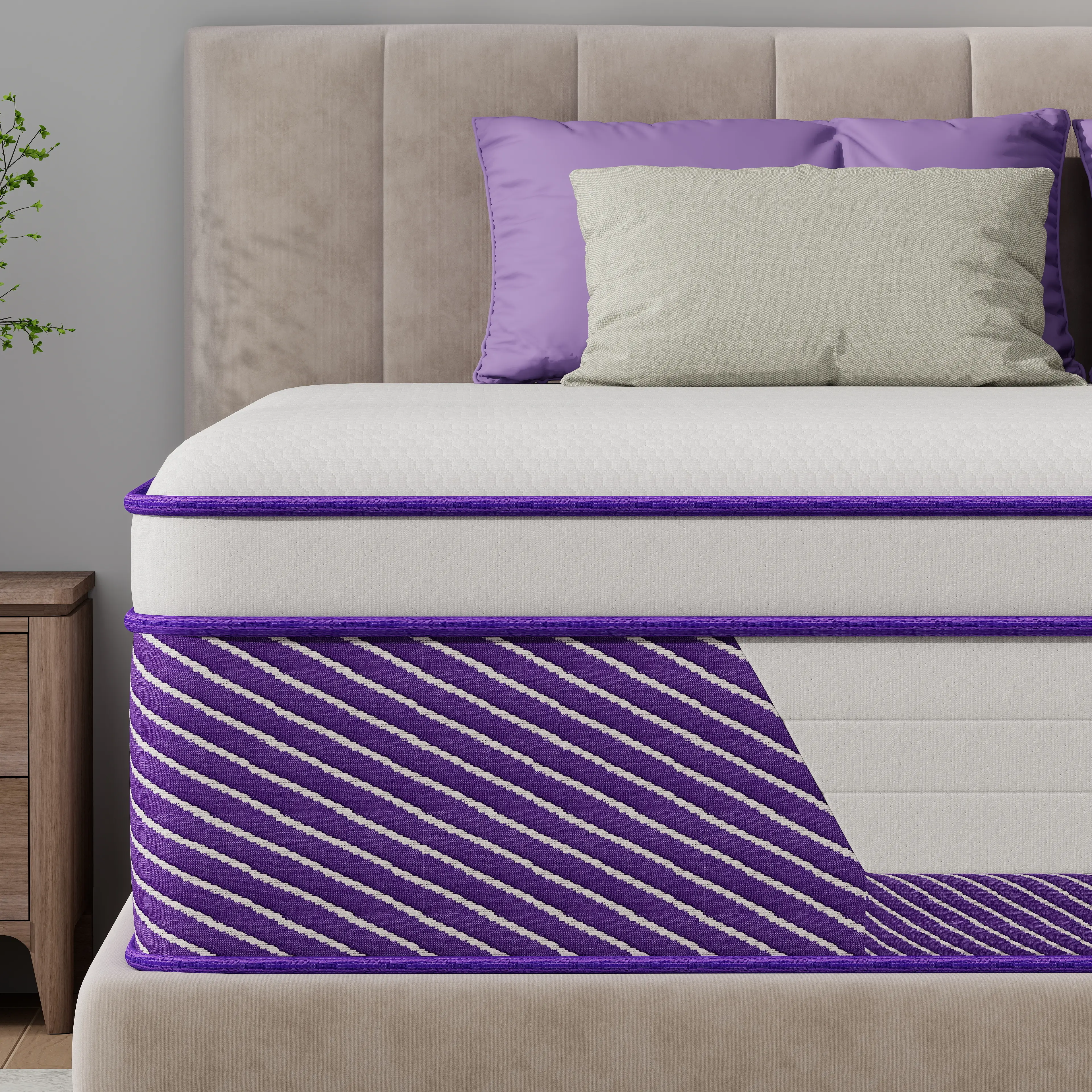 12/14 Inch Hybrid Mattress in a Box, Memory Foam Mattress with Pocket Springs, Medium Firm Bed Mattress for Pressure Relief, Motion Isolation & Edge Support, Breathable Cool Sleep Mattress for Twin Full Queen King Size