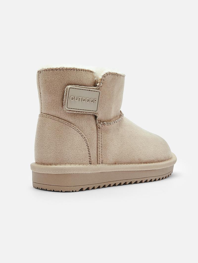 Balabala Kids Winter Snow Boots Warm Fleece-Lined Waterproof Easy On & Off Short Boots with Anti-Slip Sole & Triple-Layer Insulation