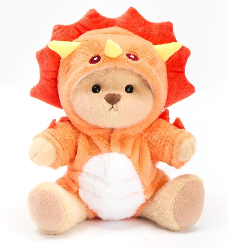 Getahug Green & Orange Triceratops Bear | Handmade Jointed Stuffed Animal Gift Getahug Green & Orange Triceratops Bear | Handmade Jointed Stuffed Animal Gift