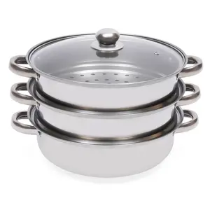 11in Diameter Multi-Function Steamer Pot - Dishwasher Safe Energy-Gathering Base Fast Heating - Steam & Cook Simultaneously for All Stoves