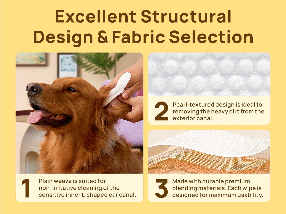 【SpringGlowUp】HICC PET Ear Finger Wipes Gentle Daily Cleaner with Coconut Oil Natural Wipes  – Anti-Itch & Odor Control – Safe for Puppies, Dogs & Cats – 50ct 100 & 200 Pad#petlife Poodle