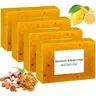 Turmeric Lemon Kojic  Handmade Soap Bar 1 pcs  – Natural Brightening Face & Body Cleanser, Anti-Bacterial, Dark Spot & Acne Care, Gentle Exfoliating Soap for All Skin Types