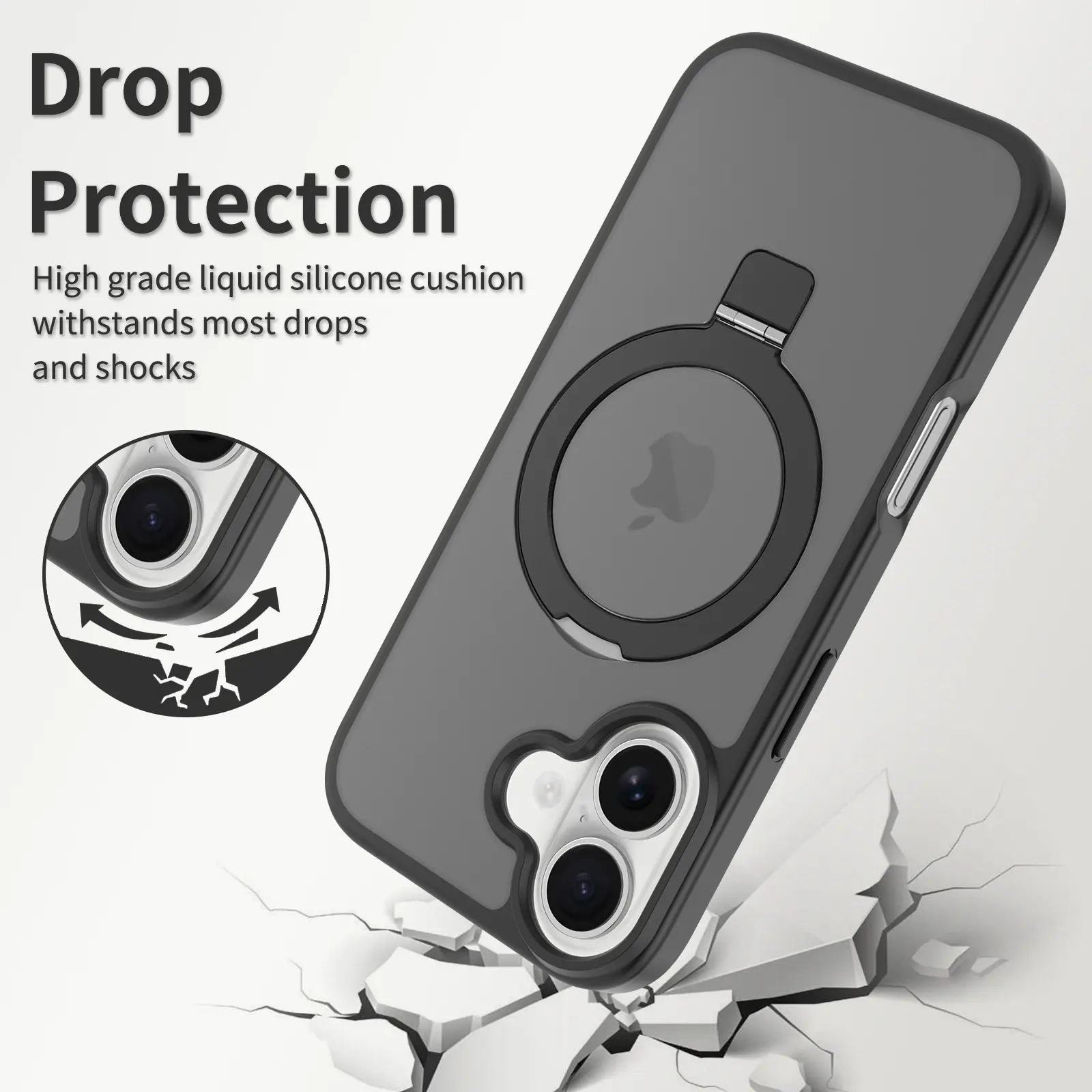 iPhone 17 Silver Shield Soft-Touch Phone Case Set