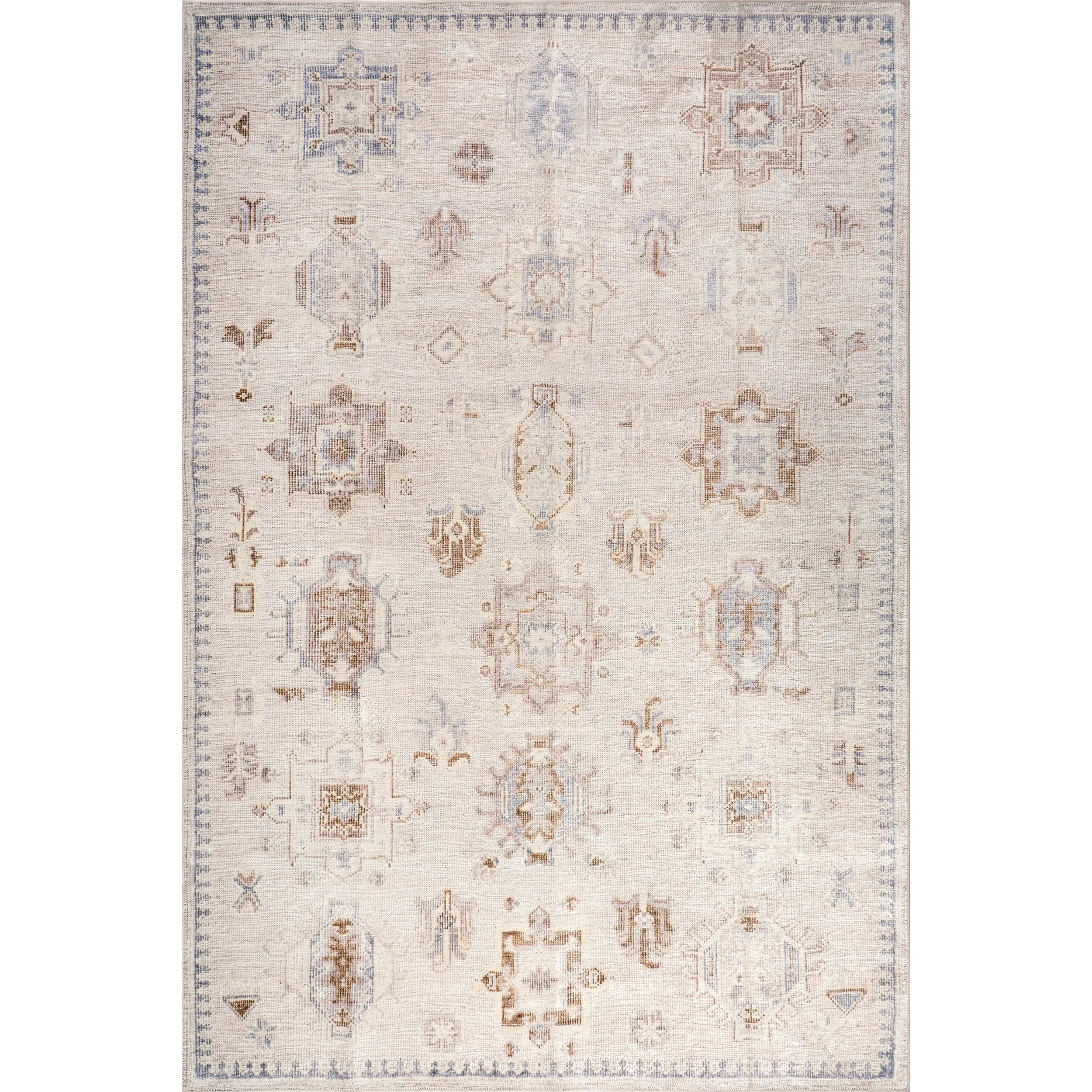 Vivica SplashGuard Faded Medallion Machine Washable Area Rug - Versatile for Living Room, Bedroom, Entryway Room & House Decor Needs, Room Decor