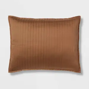 King Washed Cotton Sateen Quilt Sham Light Brown - Threshold: 250 Thread Count, OEKO-TEX Certified, Machine Washable