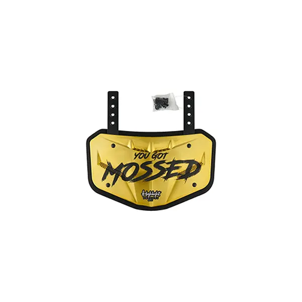 G.O.A.T "You Got Mossed" - Chrome Football Back Plate - Lower Back Protection for Shoulder Pads - Back Bone Protector Shield Backplate for Youth & Adult