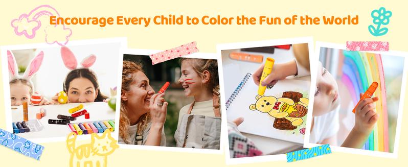 Ohuhu Washable Tempera Paint Sticks: 36-Color - Non-Toxic Quick-Drying Paint Set for Drawing, Graffiti & Crafting - Works on Paper, Glass, Wood, Ceramic, Canvas & Rock - Washable - Tempera Paint Sticks for Kids