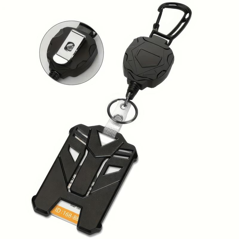 Solo Black Badge Reel with Keychain Attachment – Compact and Tangle-Free for Offices, Hospitals, or Event Use