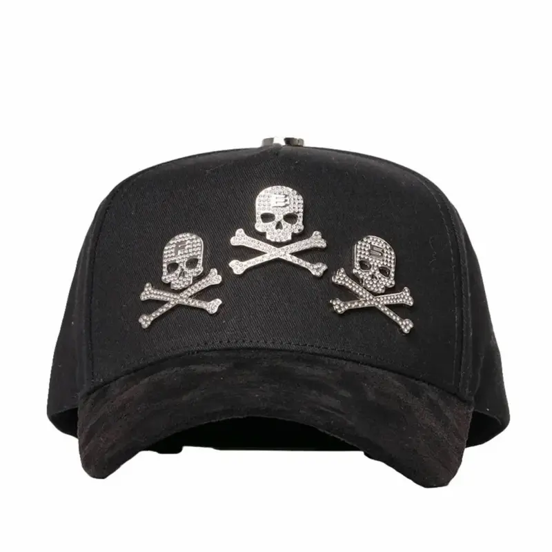 Skull Rhinestone Gothic Luxury Satin Lined Hat
