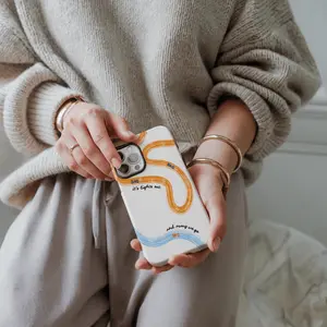 Mclaren F1 Magsafe Iphone Tough Case Orange & Blue Race Track Abstract Soft Phone Case