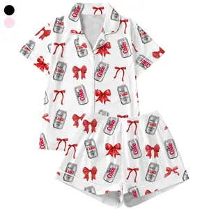 PJM SHORT WHITE Retro Diet Coke Pajamas Pajama Set, Vintage Soda Can Pjs, Cute Cola Sleepwear Set, Soft Holiday Pajama Set, Fun Drink Lover Loungewear