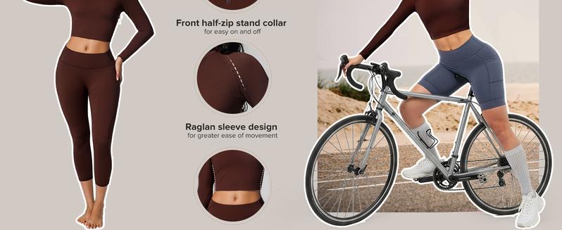 BRXL【Discount for live】Womens Half Zip Cropped Jacket BBL Workout Jacket Lightweight Athletic Pullover Sculpting Fit Ribbed Trim Running Yoga Gym Wear Moisture Wicking Stretch Fabric for Training-brxl-1