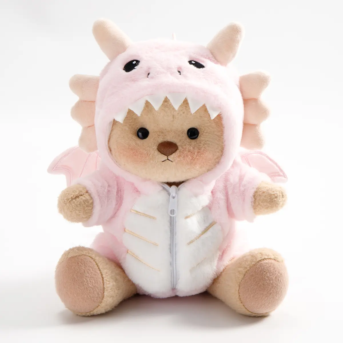 Getahug Pink Dino-Shaped Jointed Stuffed Bear - Handmade Bubbly Plush Stuffed Toy, Soft Cuddly Kids' Gift, Bubbly Plush Stuffed Toys