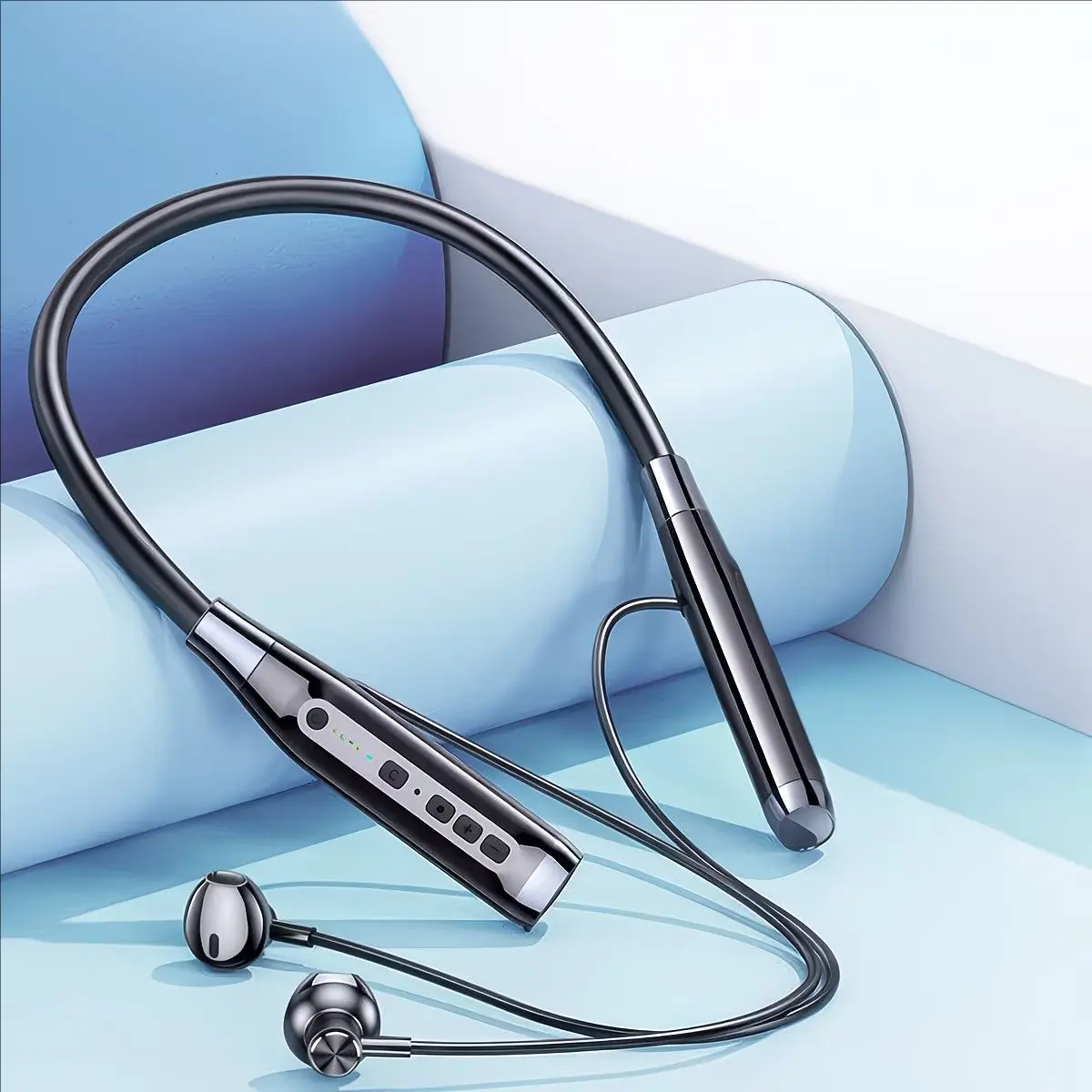 Wireless neckband headphones, wireless earbuds with a neckband, featuring ENC noise cancellation — stylish design, up to 72 hours battery life, USB‑C charging, ideal for running and sports — high‑quality calls anytime, anywhere, sports earbuds | Stylish n