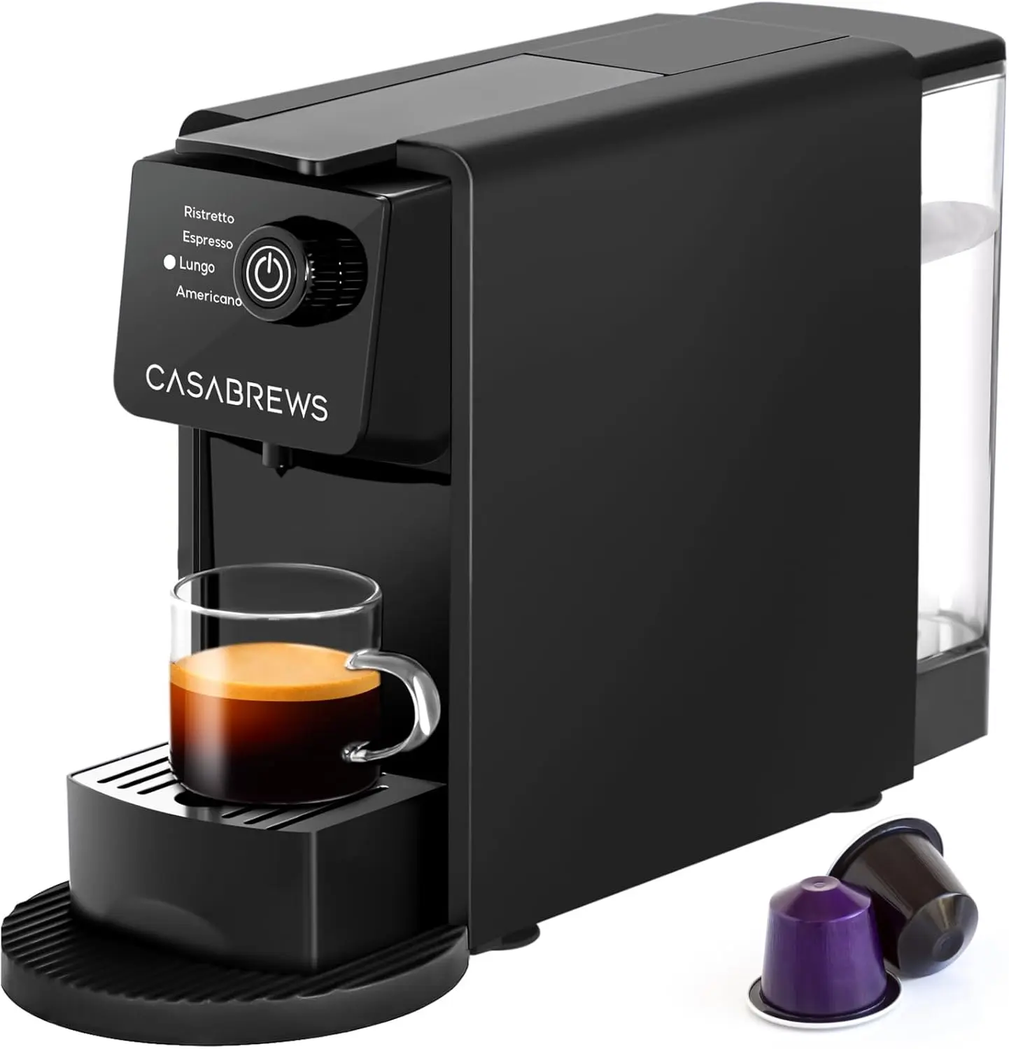 Espresso Machine for Nespresso Original Pods, 20 Bar Compact Capsule Coffee Machine with 21 oz Removable Water Tank and 4 Brewing Modes, Mini Espresso Maker for Home or Office, Black