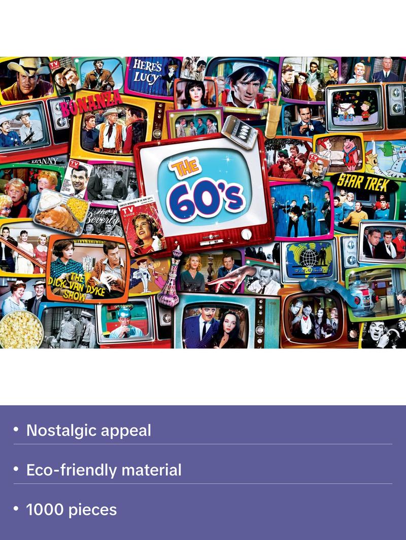 TV Time - 60's Shows 1000 Piece Jigsaw Puzzle