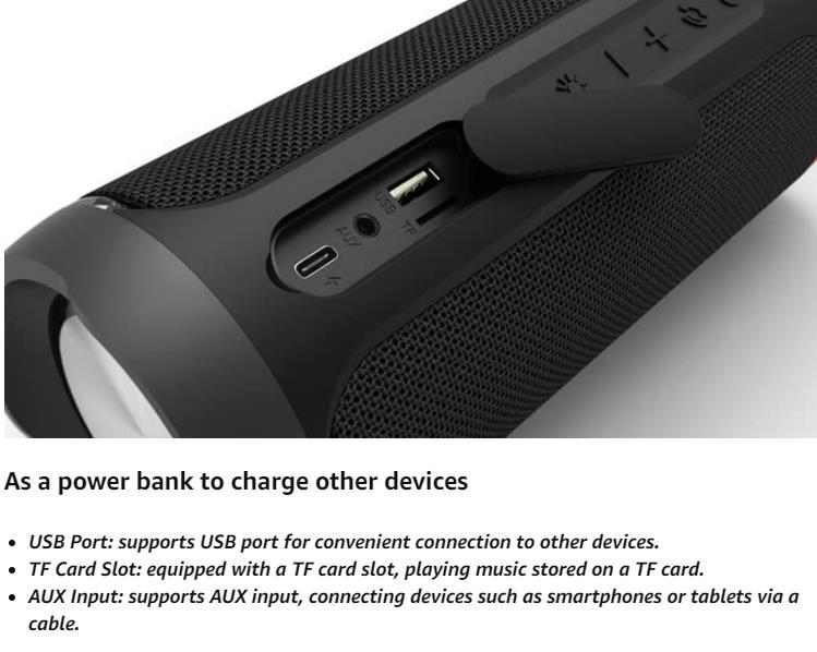 【EDUPLINK】Waterproof Portable Speaker Powerful 40W, Get Speaker Houlder for FREE Audio Smartphone