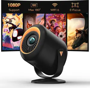 VAMVO VF211 Mini Projector with WiFi and Bluetooth Auto Focus Keystone Correction Native 1080P Support 4k with 180 ° Adjustable Stand, Max 180" Display Projector Built-in Speakers,Compatible with HDMI/USB/TV Stick/Smartphone/Laptop