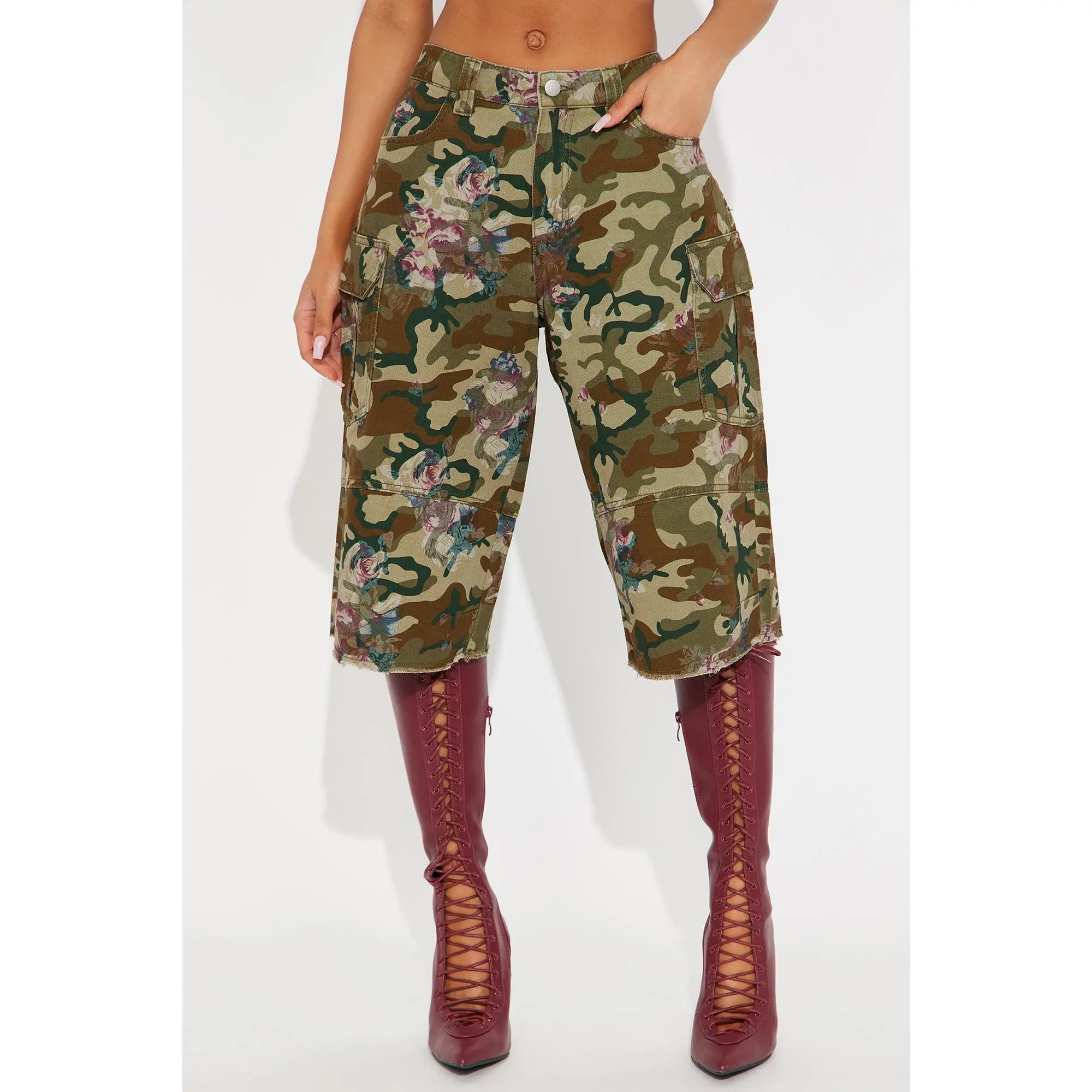 What Do You Know Camo Bermuda Short - Olive/combo What Do You Know Camo Bermuda Short - Olive/combo
