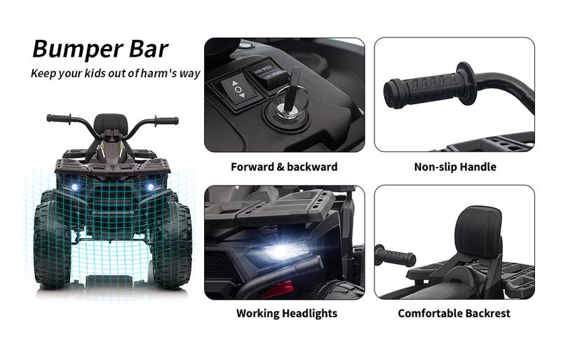 Hikiddo 24V Ride on Toys, Kids ATV 4-Wheeler for Big Kids with 2 Seater, 400W Motor, Bluetooth Hikiddo 24V Ride on Toys, Kids ATV 4-Wheeler for Big Kids with 2 Seater, 400W Motor, Bluetooth