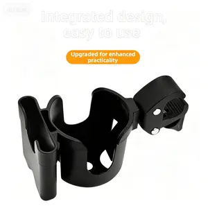 Universal Stroller Cup Holder with Mobile Phone Case, 2-in-1 Strollers Storage Rack, 360 Degrees Rotation Drink Holder for Bike, Pushchair, Wheelchair, Walker,Bicycle, Fits Most Cups