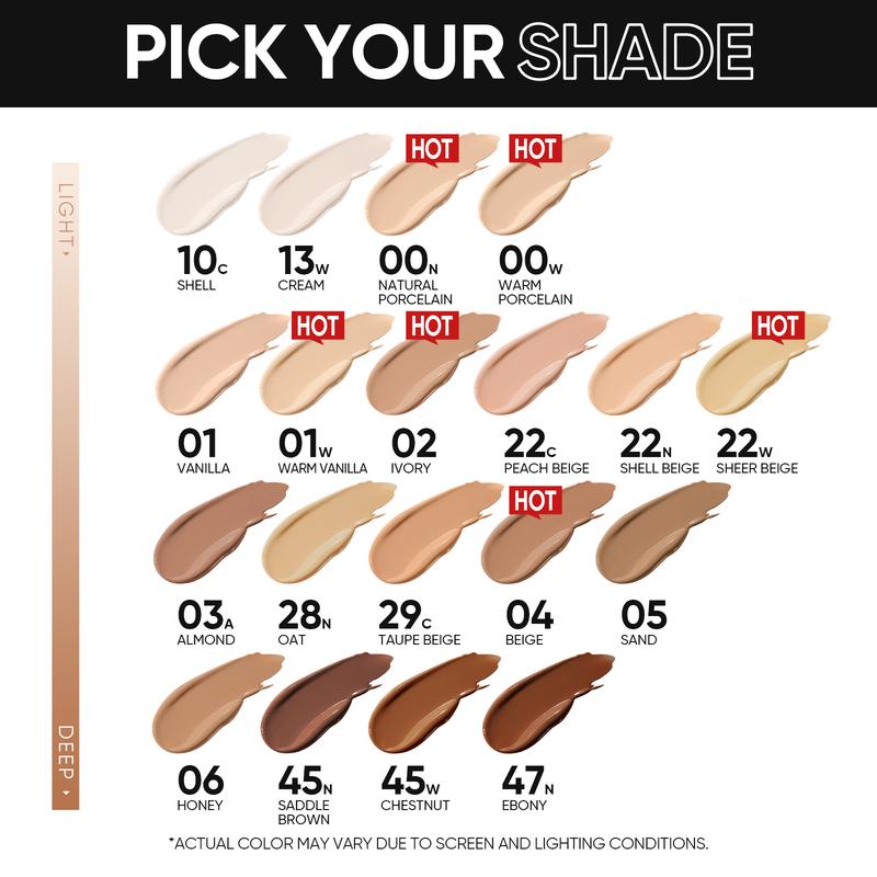 [New Shade Launch] SKINTIFIC Cover All Perfect Cushion Foundation Full Coverage Weightless Skin Fit Satin Glow Oil Control Waterproof Sweatproof Flawless BB Cream CC Makeup Buildable For All Skin Type - Silicone Smooth Compact