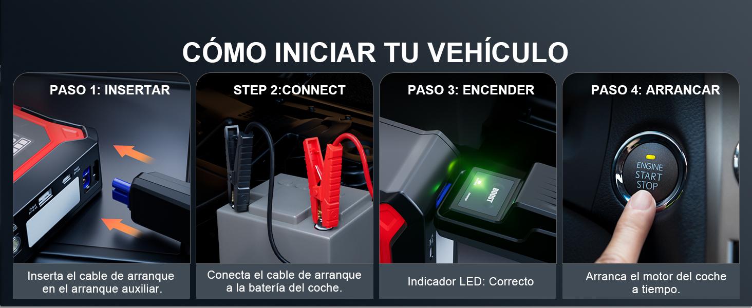 GOOLOO A3 Arrancador de batería con compresor de aire, 3000 A portátil de batería de coche (9,0 gasolina/6,5 L diésel) con inflador de neumáticos de apagado automático de 150 PSI, caja de salto de litio supersegura de 12V, arrancador de batería de coche