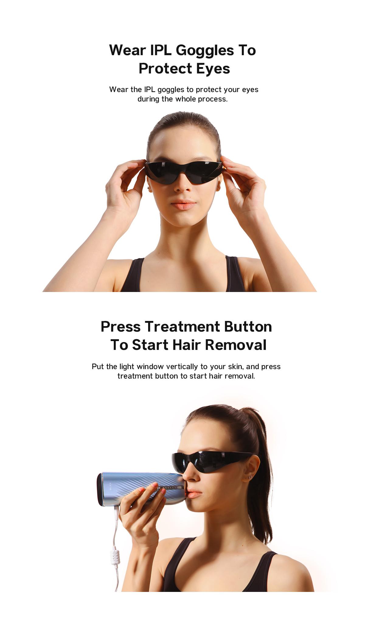 Blex Laser Hair Removal for Women and Men, Blex Velvet IPL Hair Removal Device with Sapphire Ice-Cooling Design, Dual-Pulse Technology & 0.2 Seconds Flash Gap, Nearly Painless & Lasting Result for Body & Face