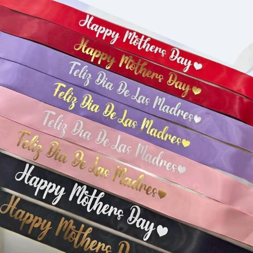 12 pcs Ribbon with Message Perfect for Decoration in Vibrant Colors for Mothers Day Celebrations