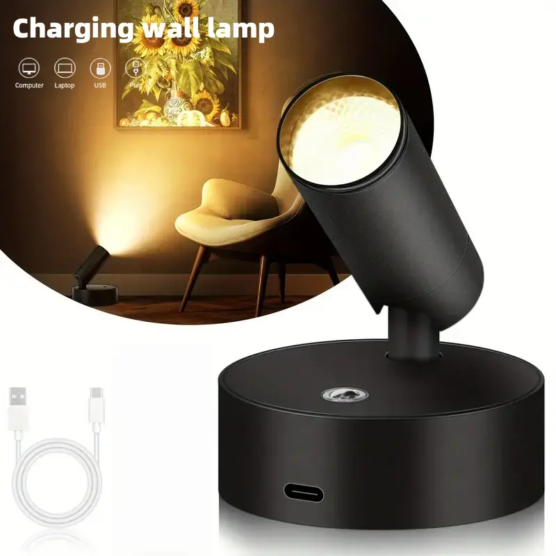 2PACK，rechargeablenetic decorative lamp，bedside night lights，dimmable  mag wall lamp，wall sconces，No need to install, no need to connect the power cord，Touch switch, infinite dimming, suitable for bedside night lights, plant spotlights,