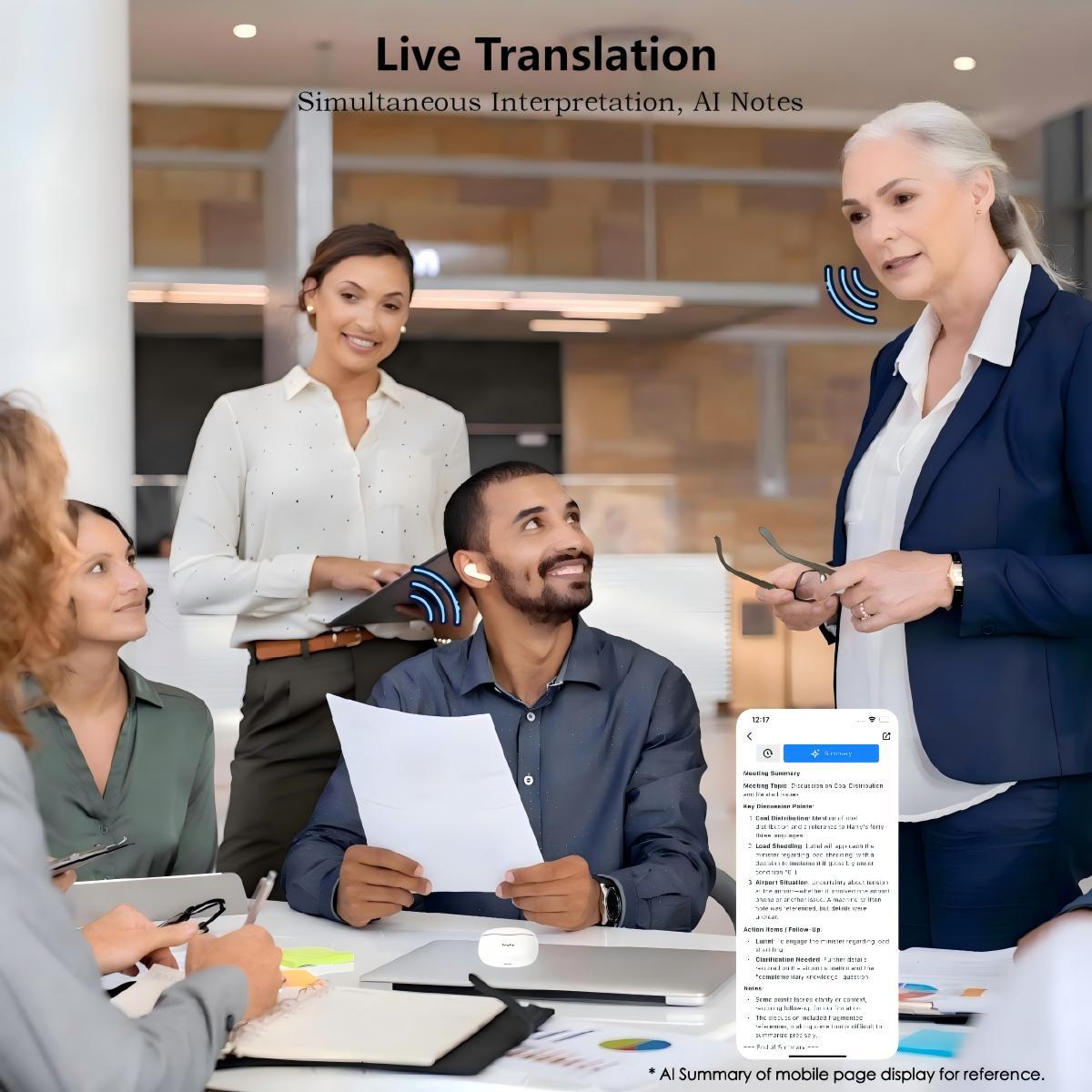 PolyPal P1 All-in-One AI Translation Earbuds, Real-Time 138 Language Translator, Bluetooth Wireless Headphones for Travel, Meetings, Study, Daily Communication, Music and Calls