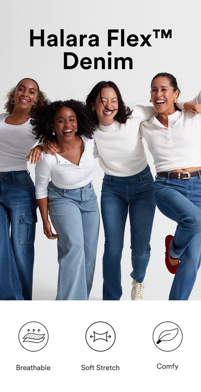 Halara Flex High Waisted Pockets Rolled Hem Wide Leg Washed Casual Jeans   #TikTokShopHolidayHaul