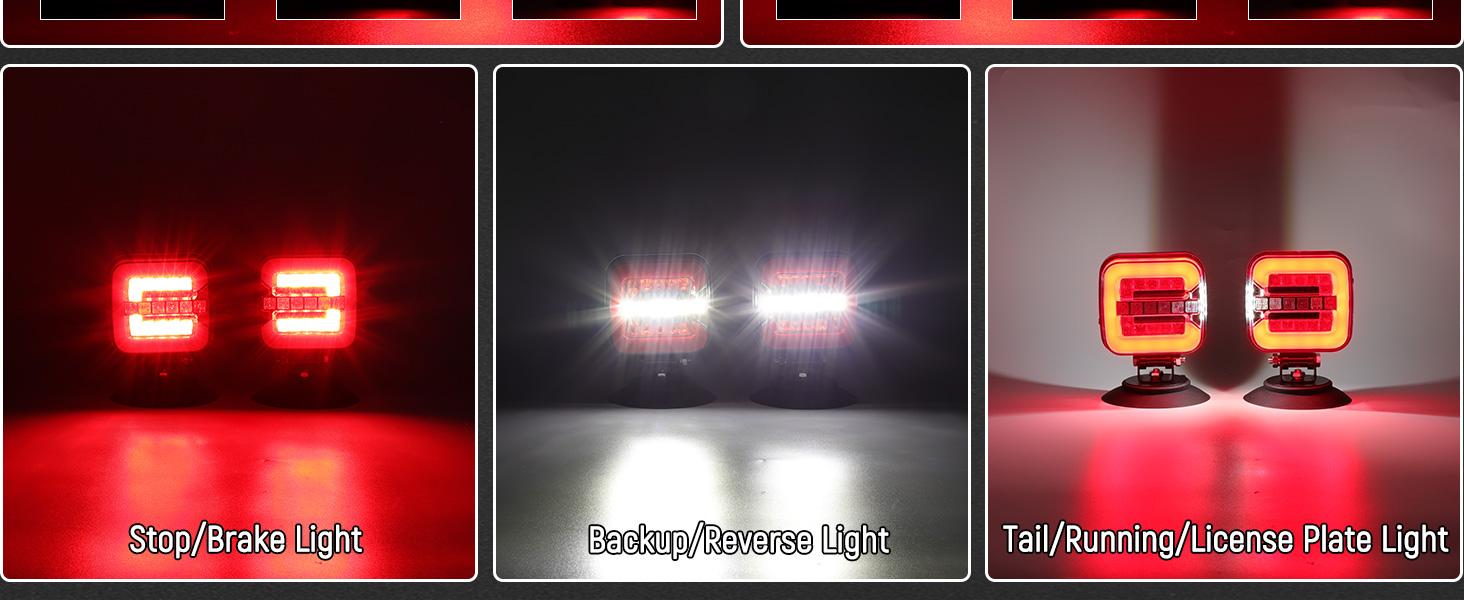 Partsam Wireless LED Trailer Light Kit, Square Portable Magnetic Stop Turn Reverse License Towing Tail Lights w/Metal Bracket 7-Pin Plug for Trucks Trailers 12-24V IP67 Waterproof Partsam Wireless LED Trailer Light Kit, Square Portable Magnetic Stop Turn Reverse License Towing Tail Lights w/Metal Bracket 7-Pin Plug for Trucks Trailers 12-24V IP67 Waterproof