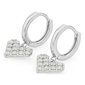JTV Moissanite Platineve Heart Earrings 0.72ctw DEW