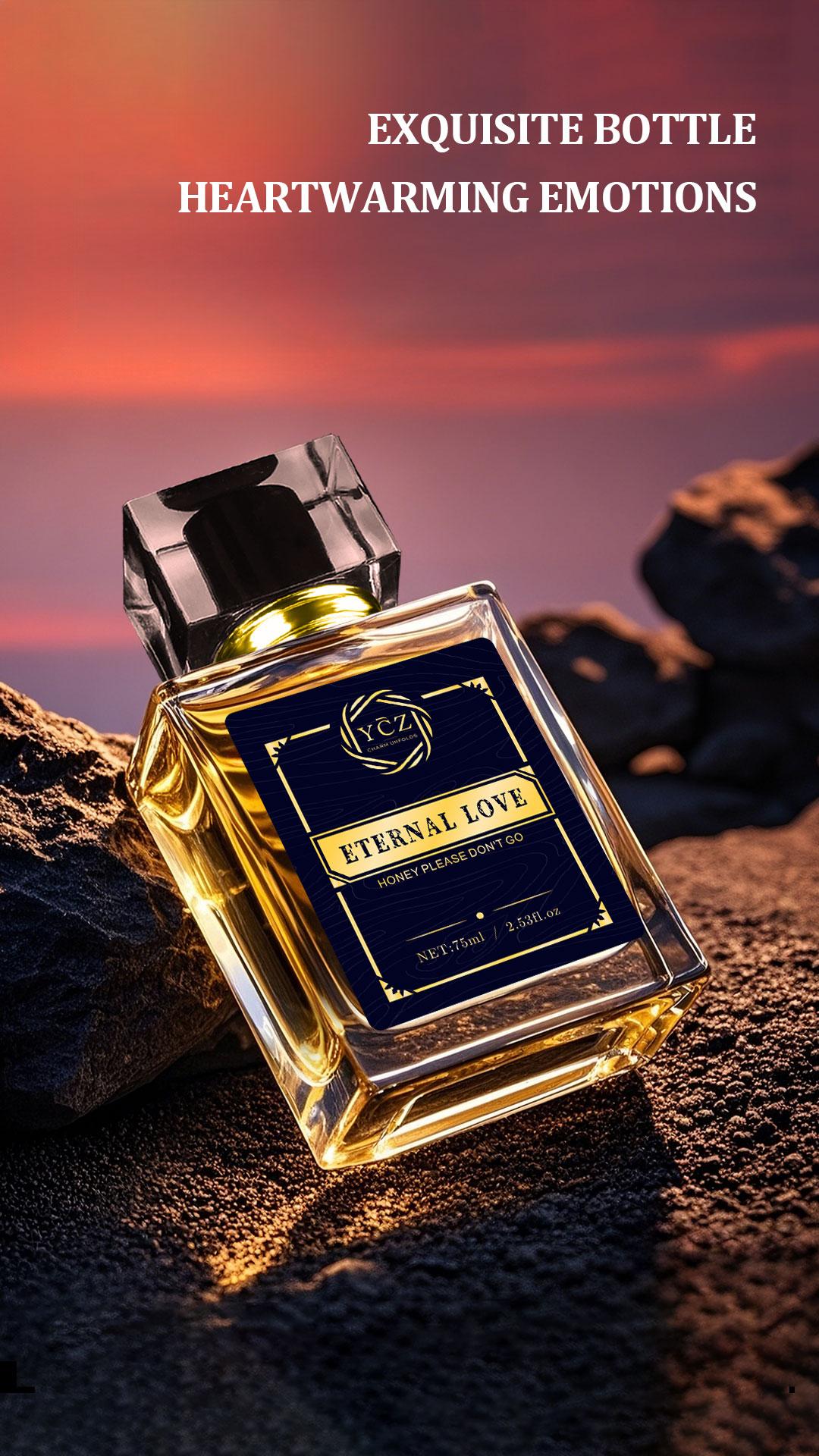 YCZ Eternal Love Men's Cologne 2.6oz Aromatic Citrusy Woody Scented Eau De Parfum 75ml Gift for Clubbers Liquid Perfume with Lemon & Pineapple Notes Fragrances Cosmetics Elegant Fragrance Bold Elegant Fragrance Captivating Fragrance