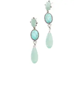 Lainey Wilson Women's Blue Moonshine Stacked Stone Concho Statement Earrings - 37G00026